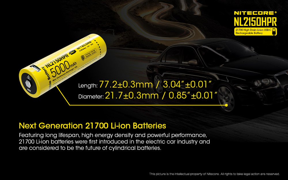 Nitecore 21700 5000mah - NL2150HPR 12