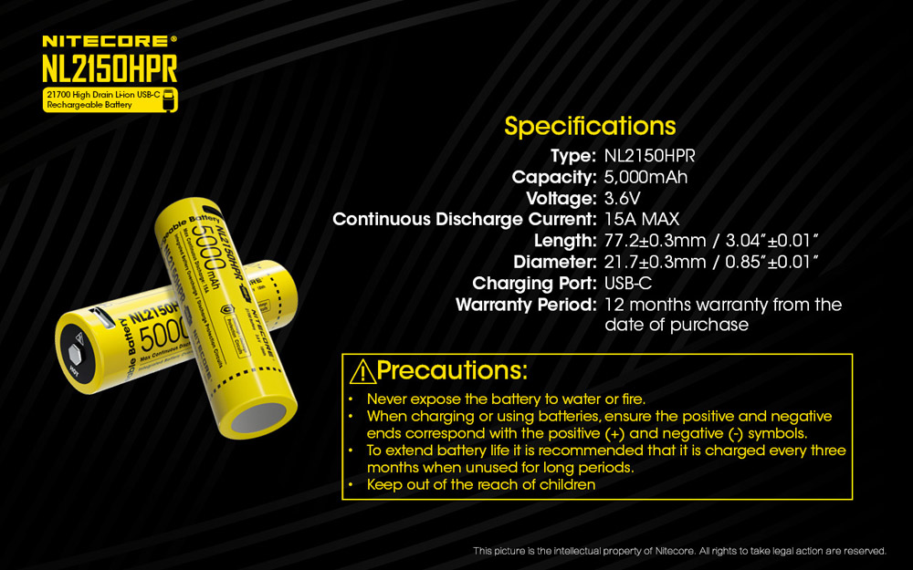 Nitecore 21700 5000mah - NL2150HPR 13